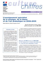 L’enseignement spécialisé de la musique, de la danse et de l’art dramatique en 2008-2009