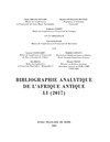 Bibliographie analytique de l’Afrique antique LI (2017)