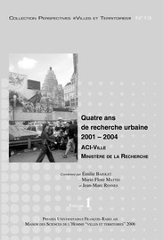 TIC, Sociétés et espaces urbains. Bilan et perspectives de la recherche francophone en sciences humaines et sociales (1996-2003)