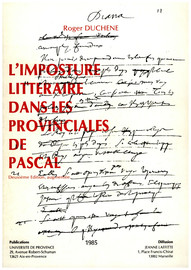 L Imposture Litteraire Dans Les Provinciales De Pascal Citation Trahison Presses Universitaires De Provence