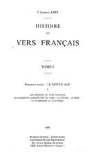 Histoire du vers français. Tome III