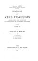 Histoire du vers français. Tome II